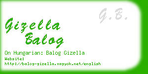 gizella balog business card